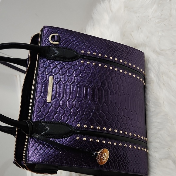 🔹️ Brahmin🔹️ RARE🔥  Small Caroline Ultraviolet Altair Genuine Leather ✨️💜 - Picture 15 of 16